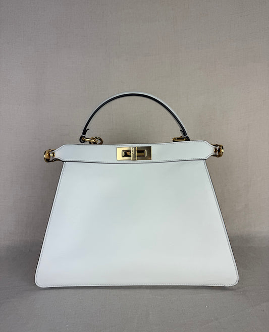 Limited Edition Fendi x Versace "Fendace" Peekaboo ISeeU White Bag