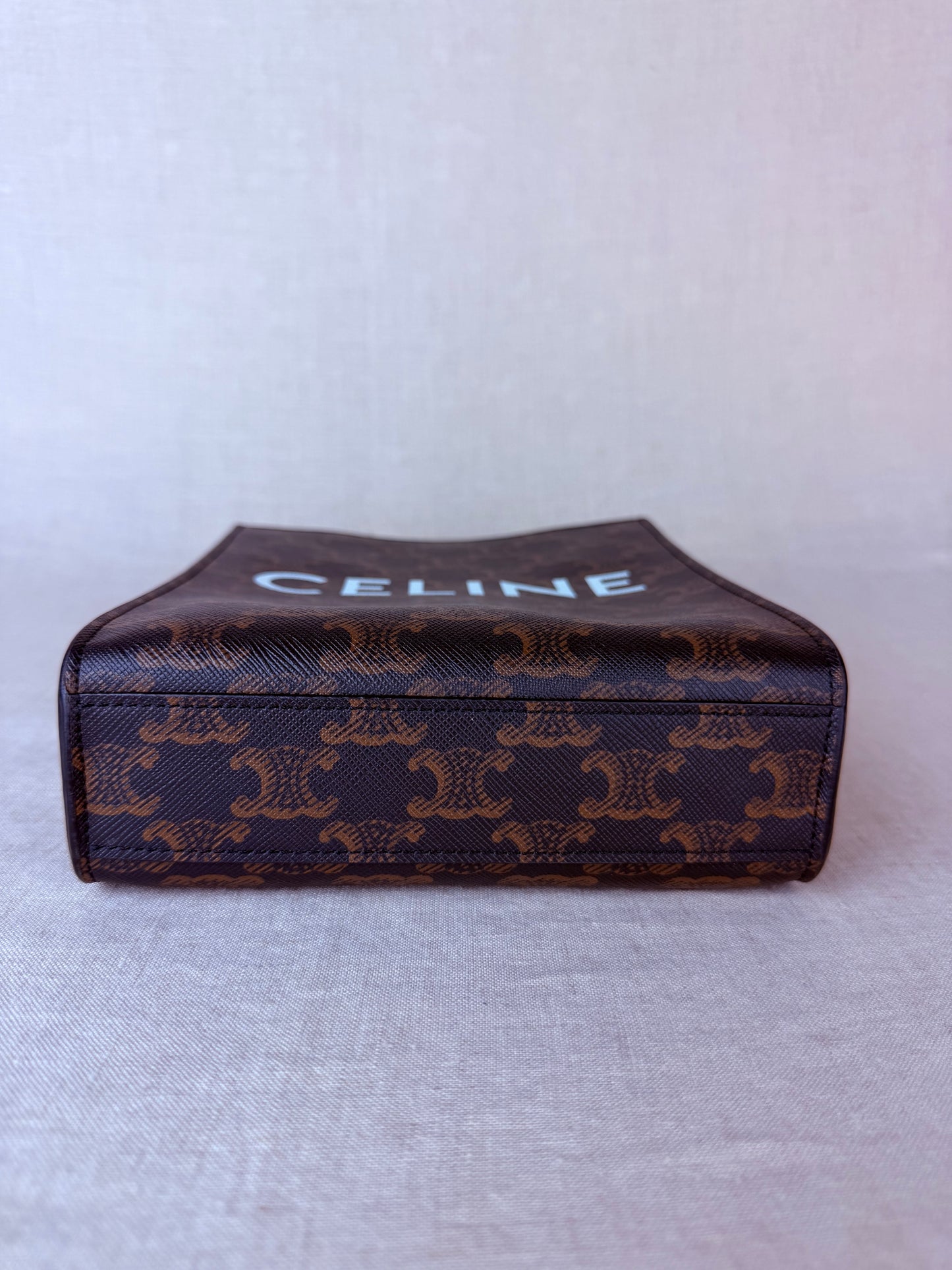 Celine Mini Vertical Monogram Cabas- Brown