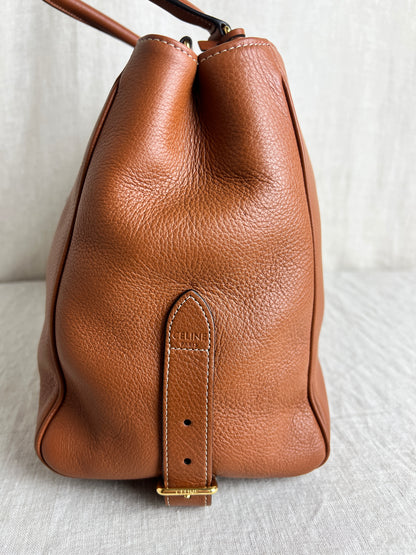 Celine Appoline Shoulder Bag in Brown Calfskin with Gold Hardware