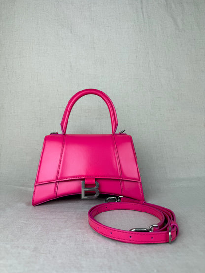 Balenciaga Pink Calfskin Leather Hourglass Bag MSRP $2730