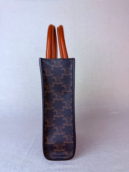 Celine Mini Vertical Monogram Cabas- Brown