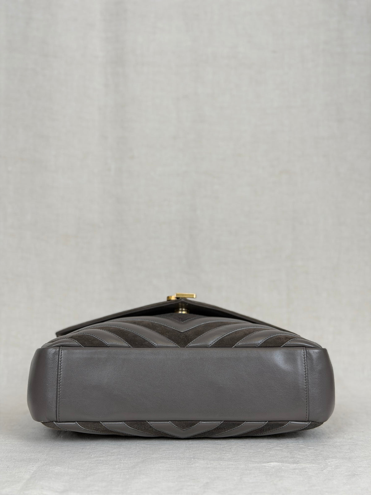 Saint Laurent College Bag Suede & Leather- Grey