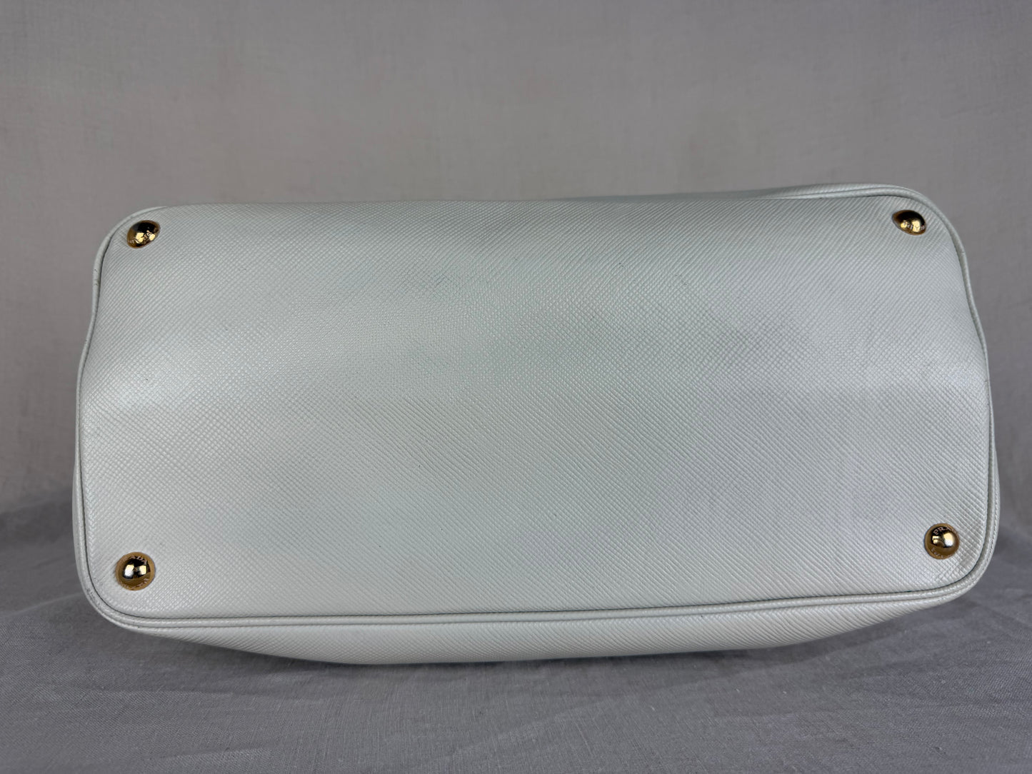 Prada Top Handle Leather Tote- Cream