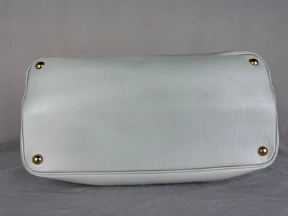 Prada Top Handle Leather Tote- Cream