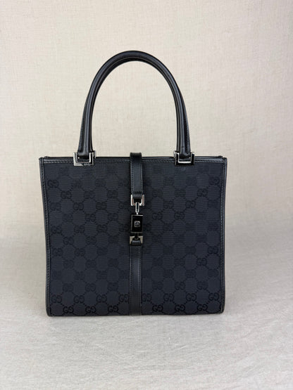 Gucci Monogram GG Canvas Jackie Top Handle- Black