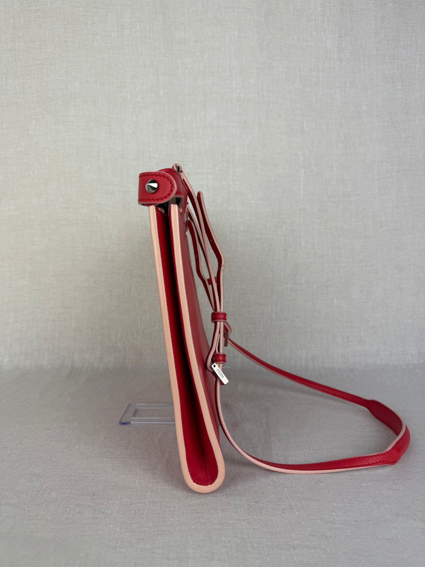 Fendi Peekaboo Clutch with Strap- Red Flame