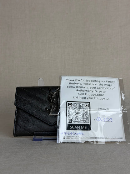 YSL Grain de Poudre Wallet- Grey