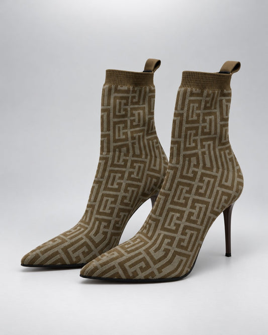 BALMAIN, Knit Logo Sock Boot, 37