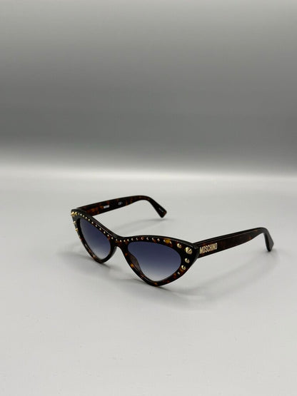 MOSCHINO, Studded Cat Eye Sunglasses, Tortoise Shell/Gold