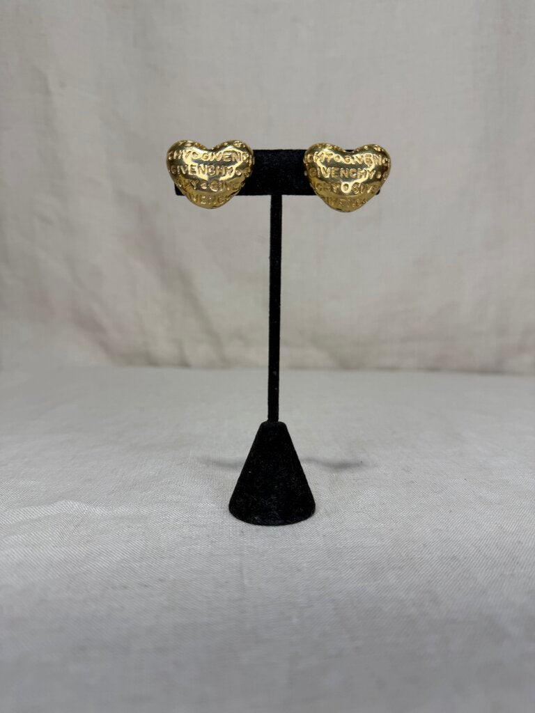Vintage Gold Tone Logo Heart Clip On