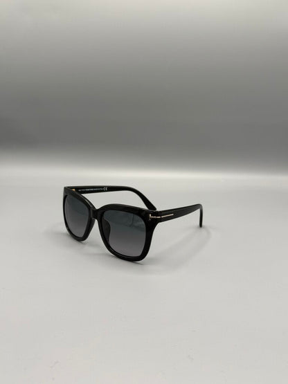 TOM FORD, Rounded Sunglasses, Black w/ Gold Accent