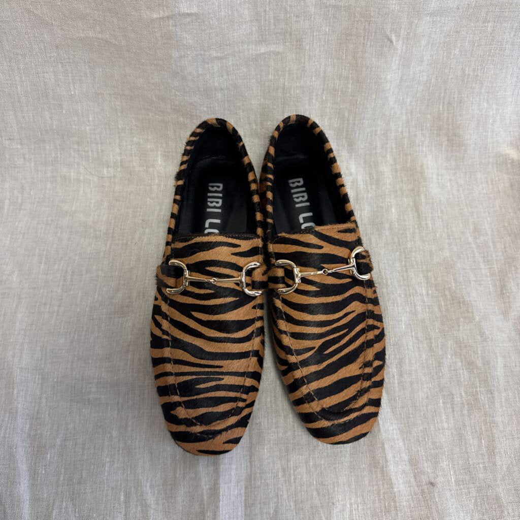 BIBI LOU, Zebra Print Horsebit Loafer, 38