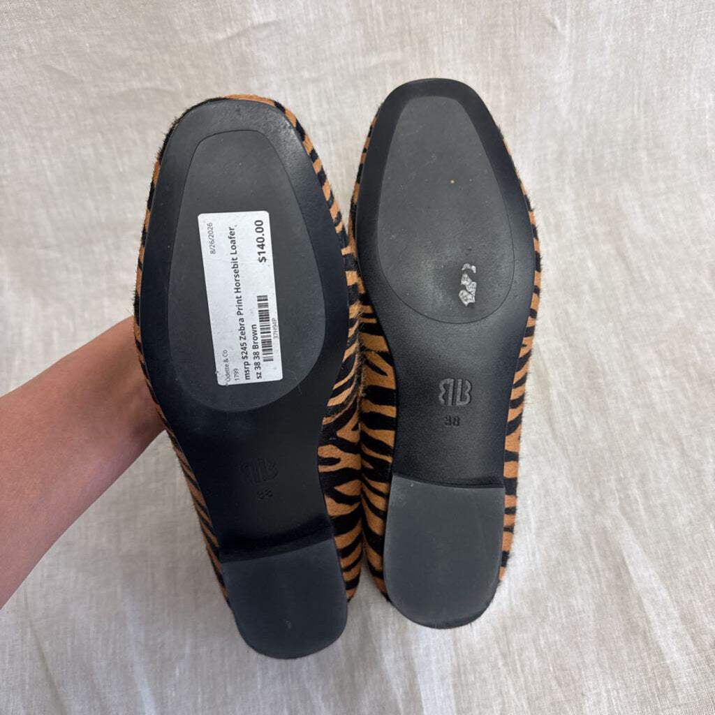 BIBI LOU, Zebra Print Horsebit Loafer, 38