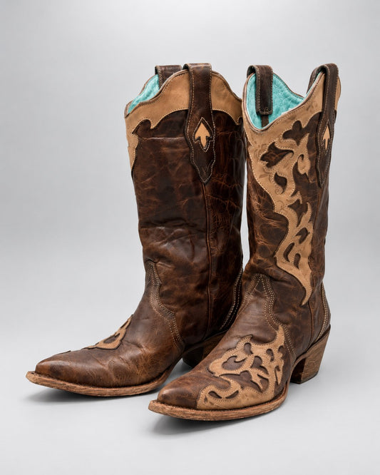 CORAL, Two Toned Cowboy Boot, 6