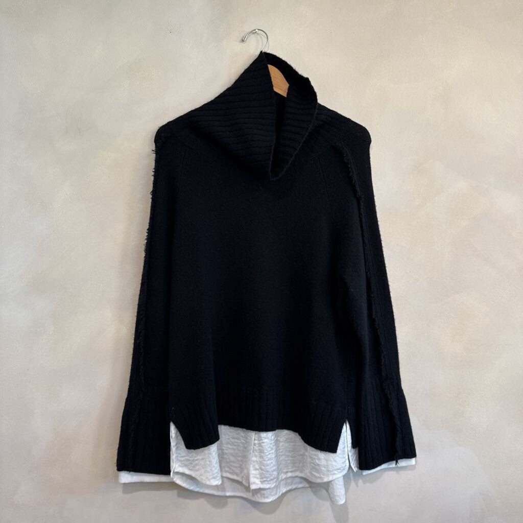 BROCHU WALKER, Turtleneck Sweater w/ White, L