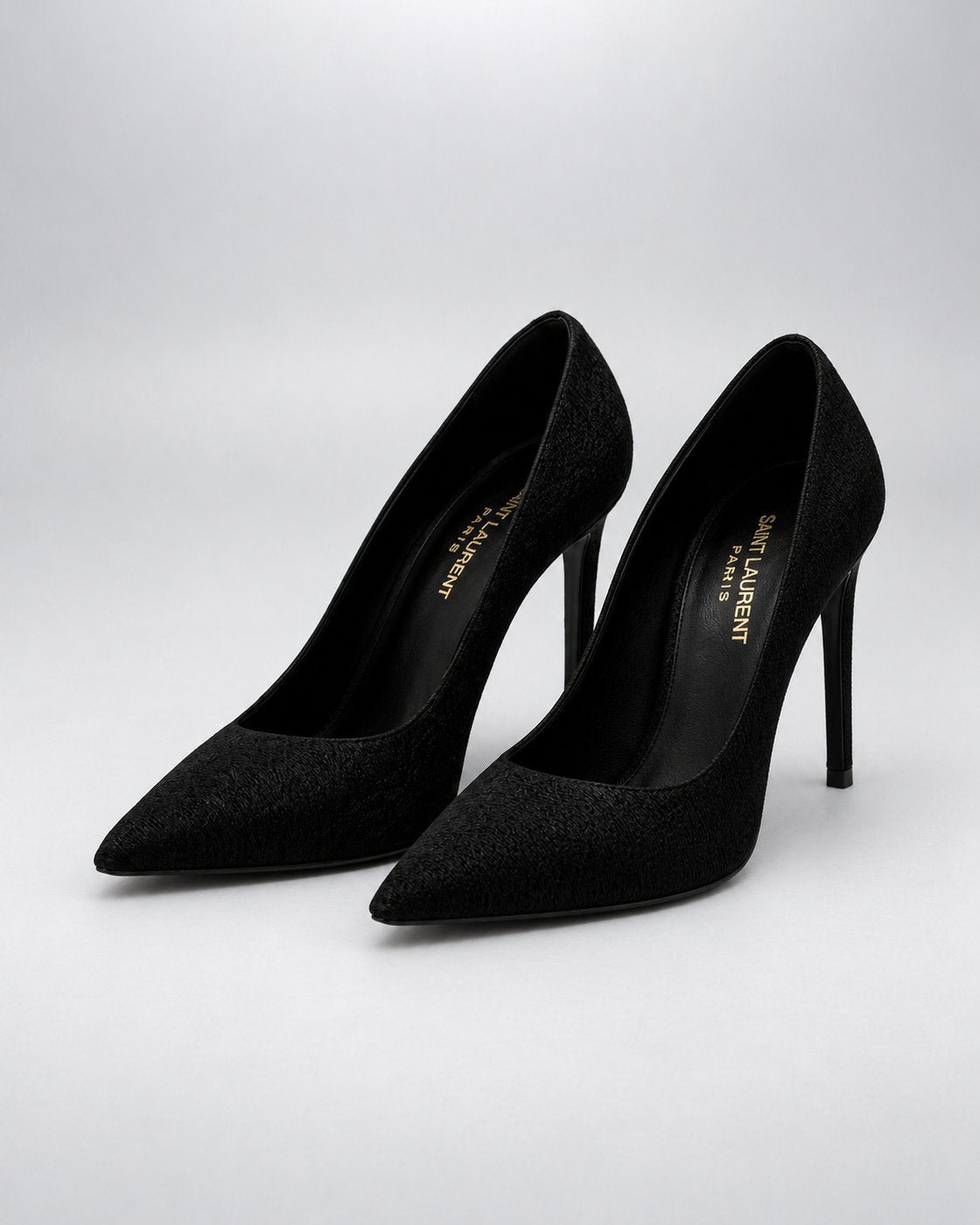SAINT LAURENT, Textured Leather Stiletto, 37