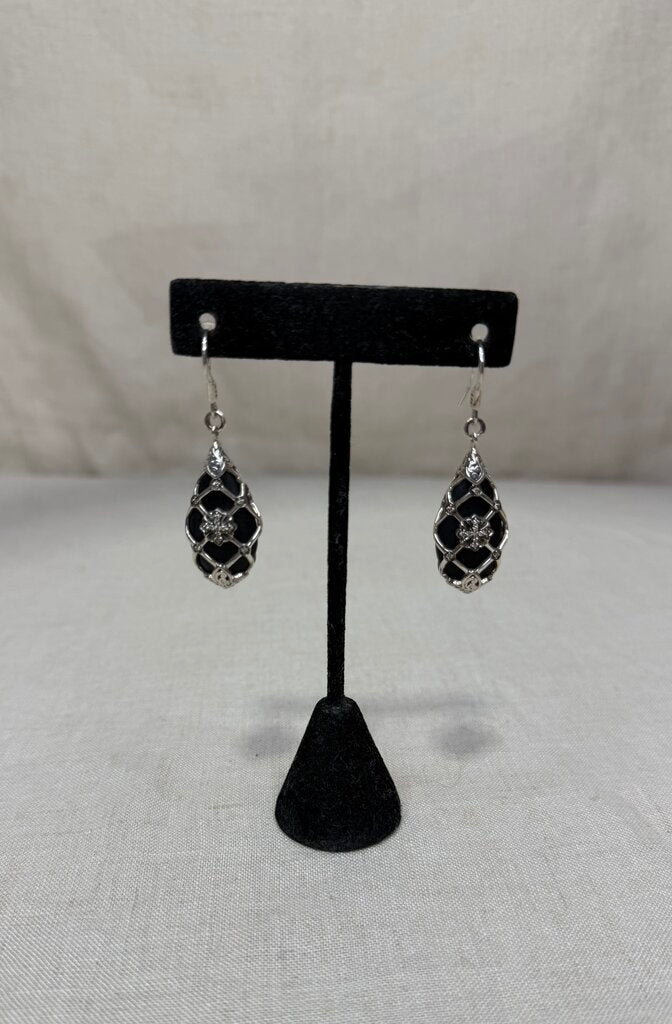 MSRP $995 Onyx Brown Diamond Drop Earings
