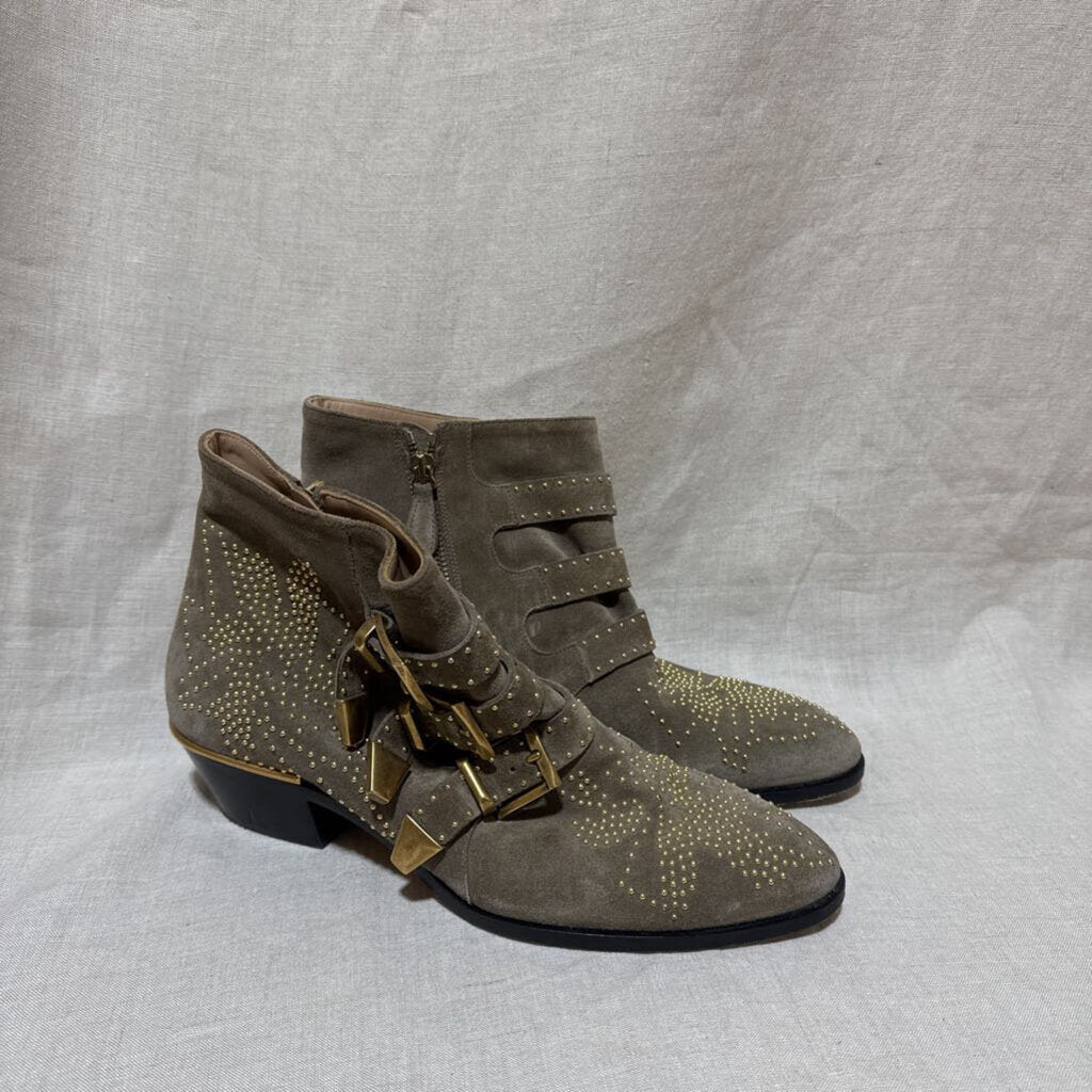 MSRP 1295 Chloe Susanna Boot with Gold Buckles
