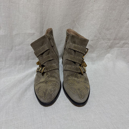 MSRP 1295 Chloe Susanna Boot with Gold Buckles