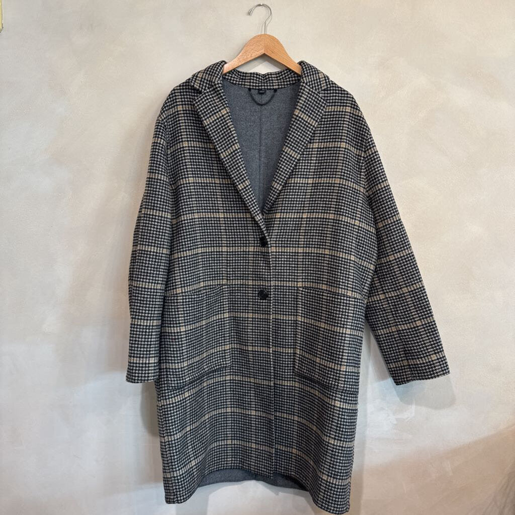 All Saints, Wool Plaid Coat, L