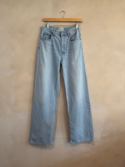 AGOLDE, Light Wash Wide Leg Jeans, Size 25