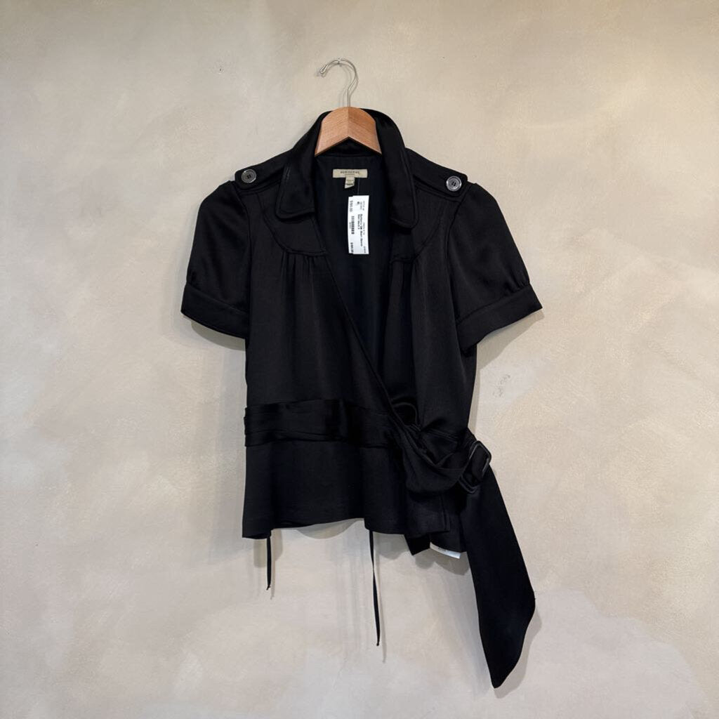 BURBERRY, Silk Short Sleeve Shirt, 6