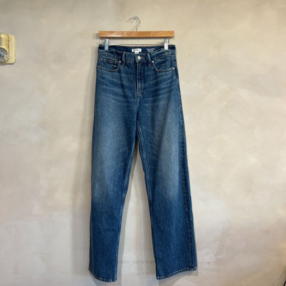 GOOD AMERICAN, Relaxed Barrel High Rise Denim Jeans, 26