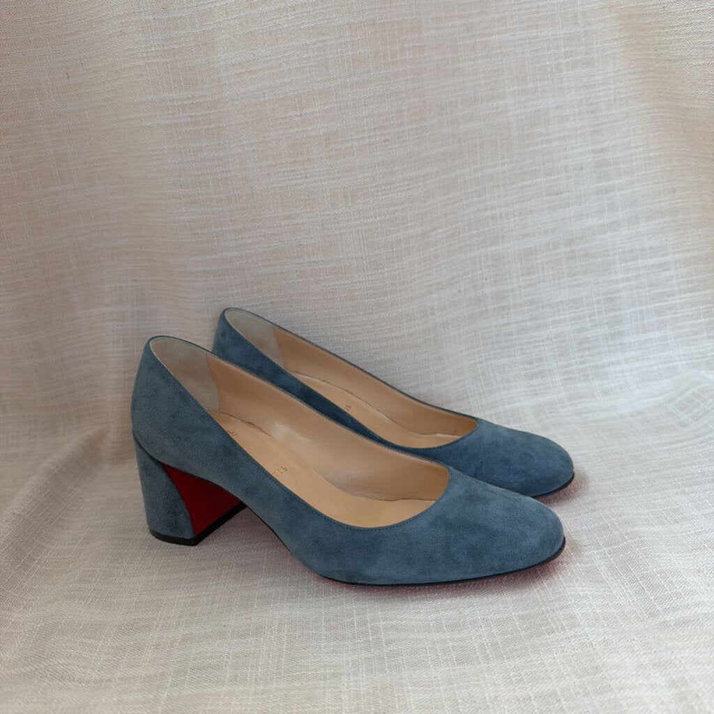 Round Toe Block Heel Suede Heel
