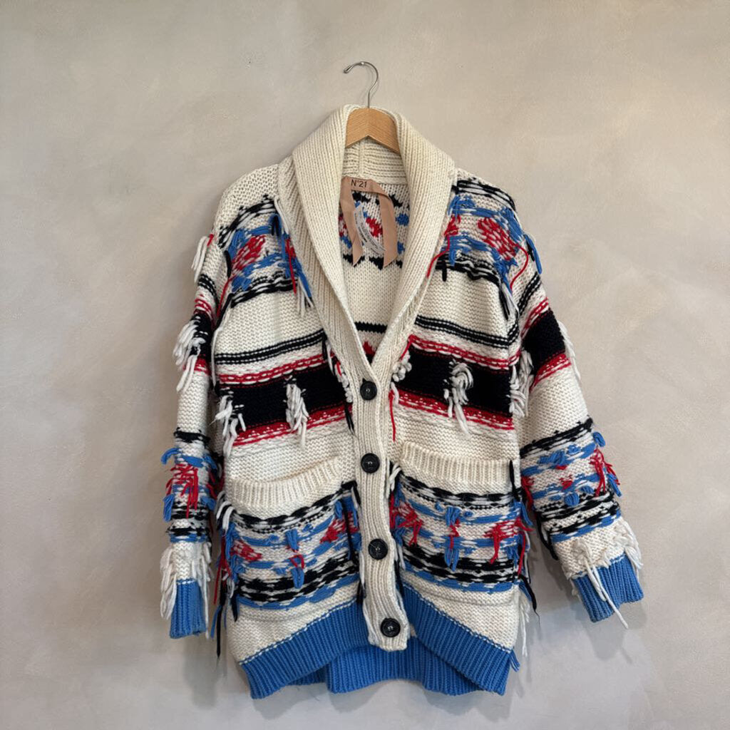 No 21, Wool Blend Chunky Cardigan, XS