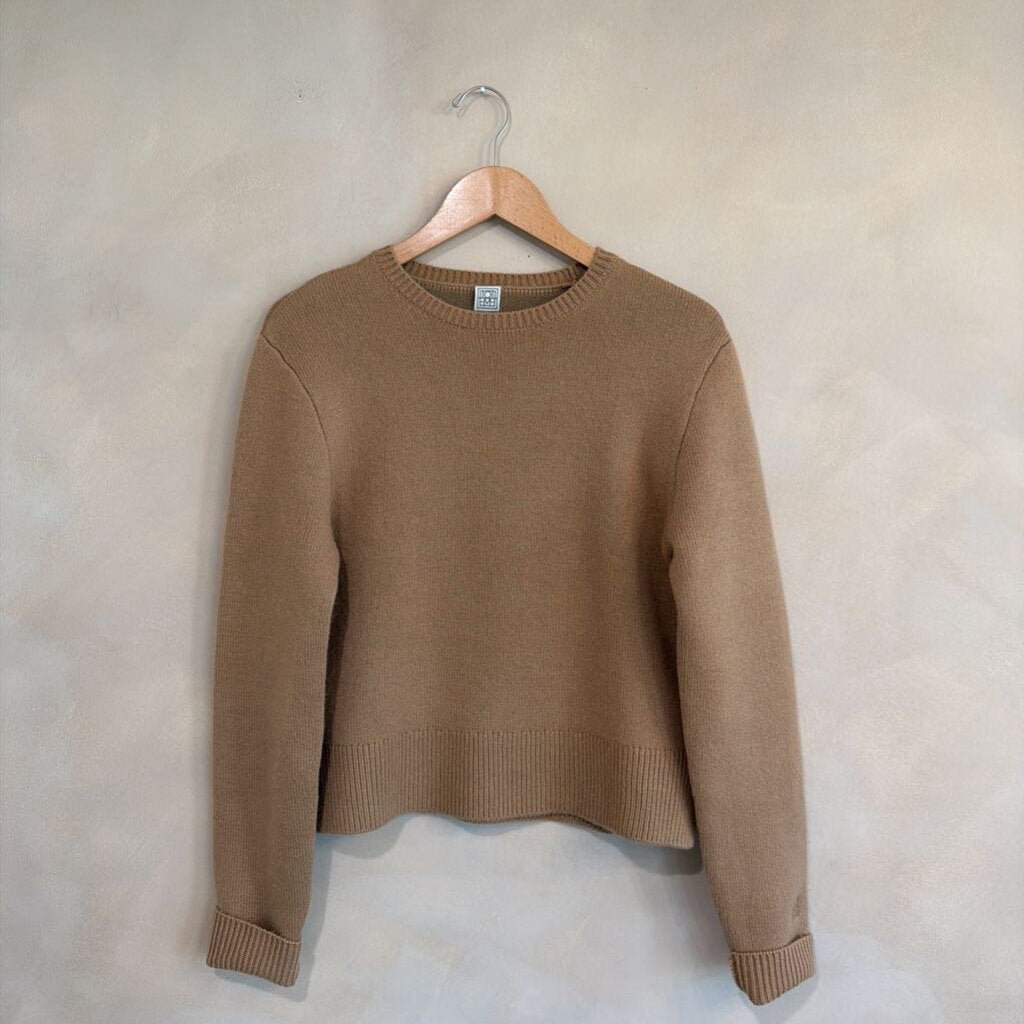 Cropped Crew Neck Sweater