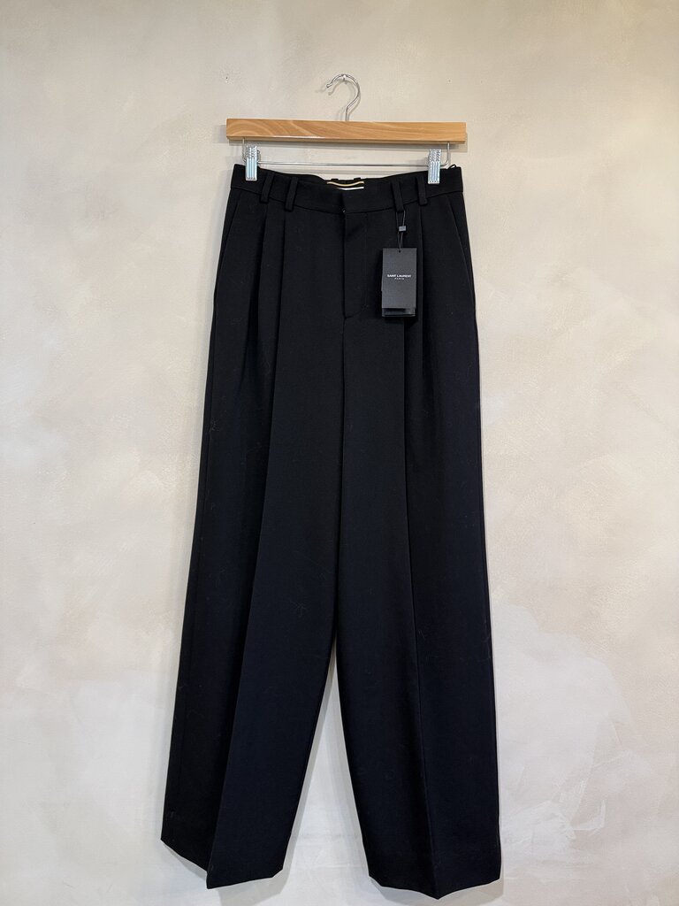 SAINT LAURENT, Pleated Wool Wide-Leg Pants, 36