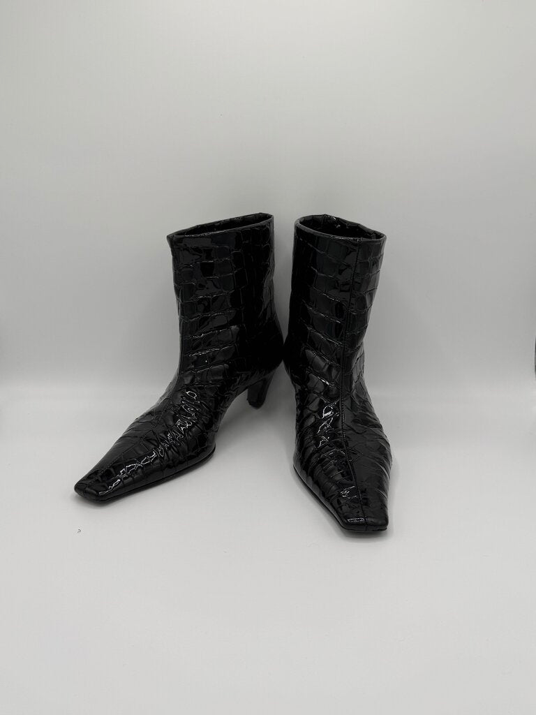 KHAITE, 'Arizona' Embossed Patent Ankle Boot, 38