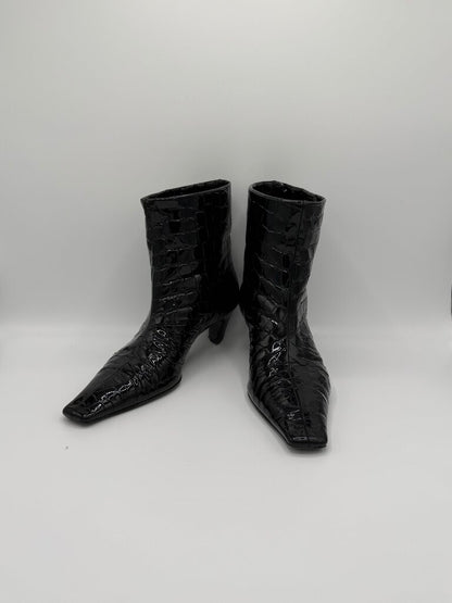 KHAITE, 'Arizona' Embossed Patent Ankle Boot, 38