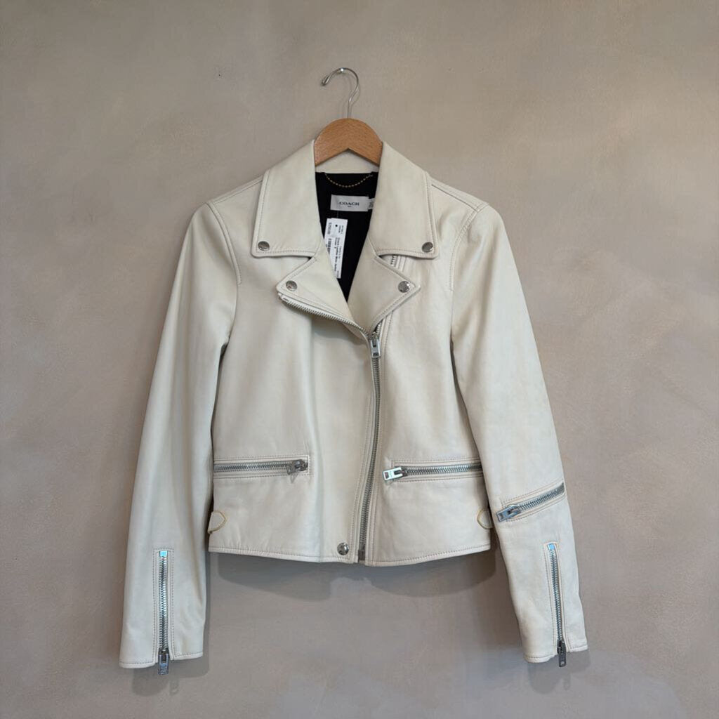COACH, Leather Moto Jacket, 8