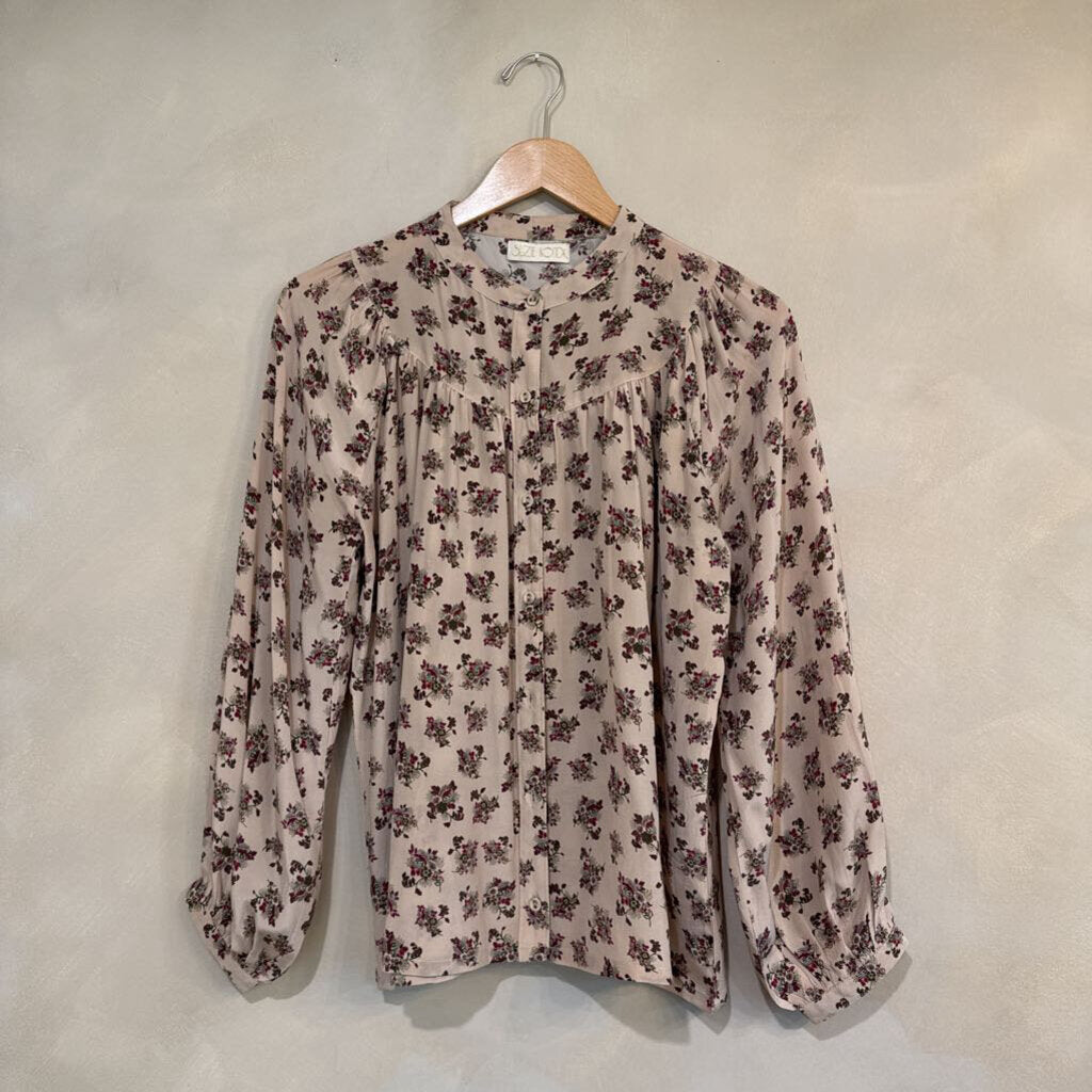 100% Silk Floral Blouse