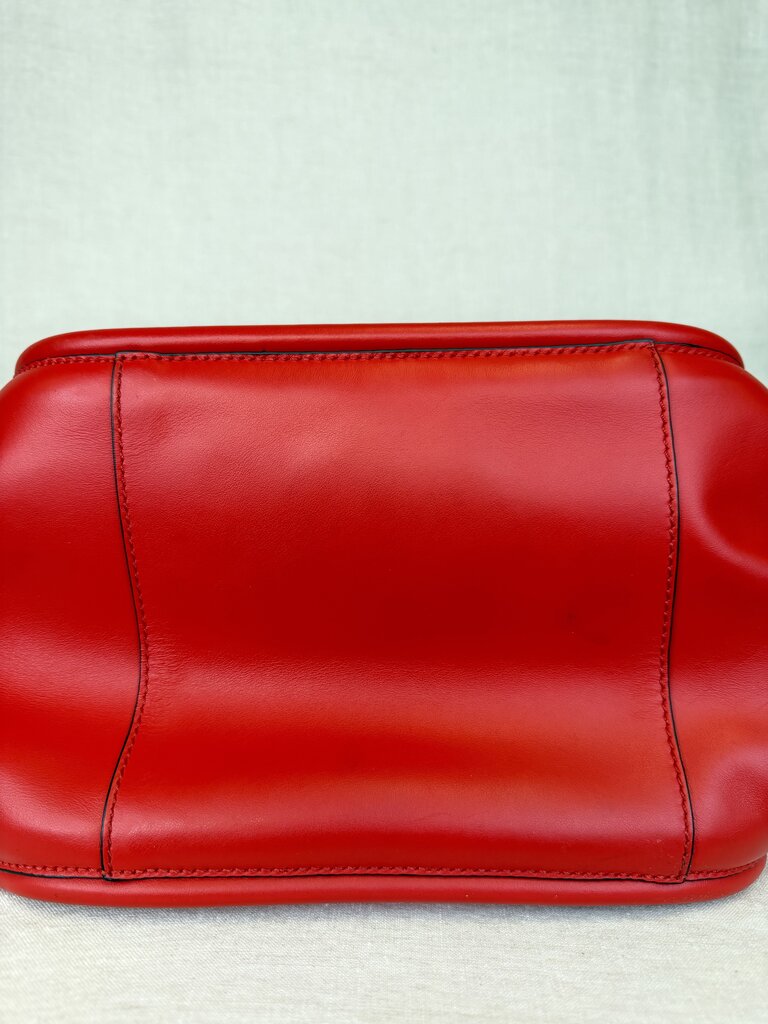 Ruched Leather Top Handle/Tote