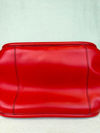 Ruched Leather Top Handle/Tote