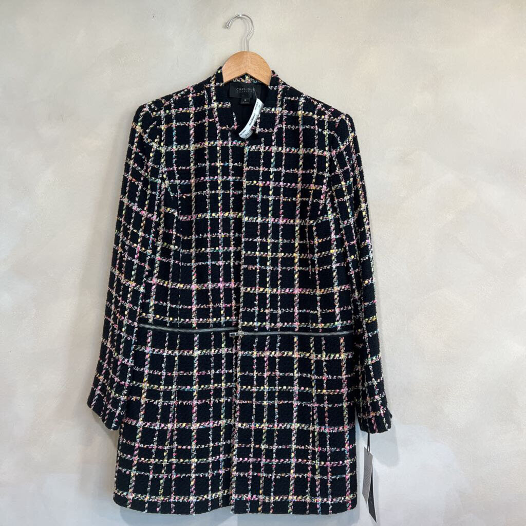 CARLISLE, Tweed Cotton Blend Detachable Long Coat, 12