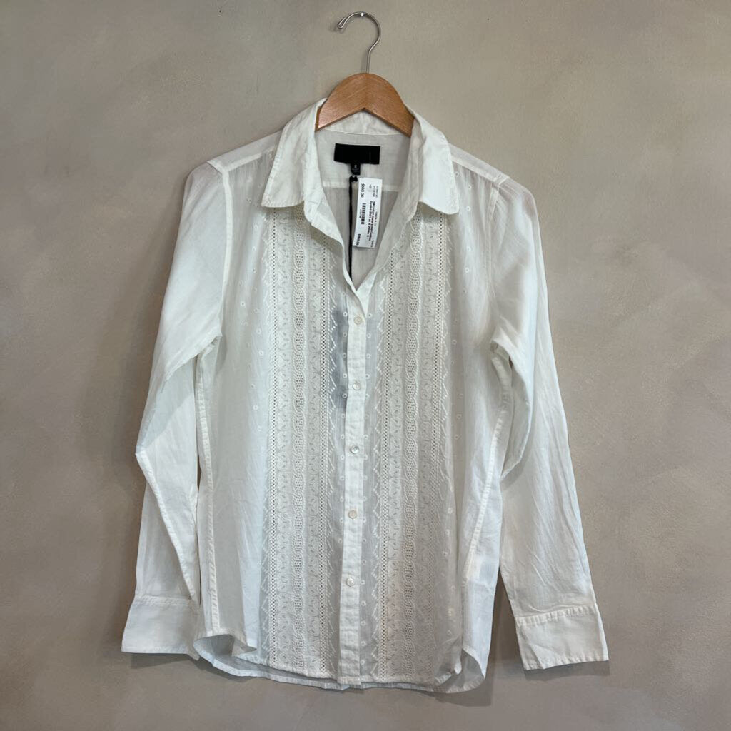 NILI LOTAN, MSRP $350 Cotton Eyelet Shirt, S