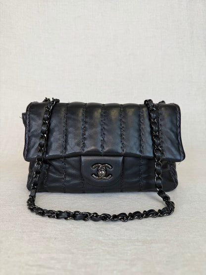 2011 Lambskin Med Stitch Flap W Ruthenium Hardware