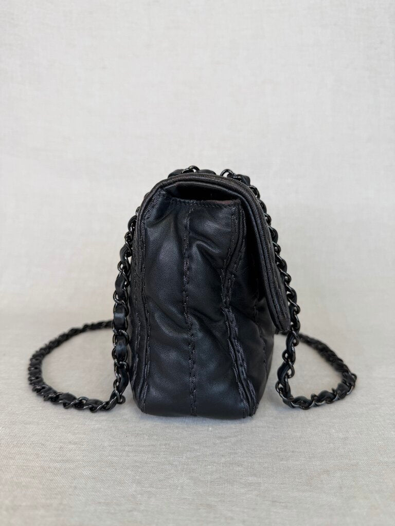 2011 Lambskin Med Stitch Flap W Ruthenium Hardware