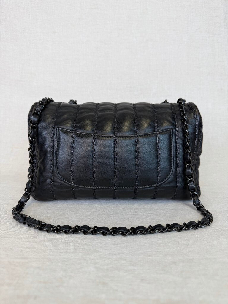 2011 Lambskin Med Stitch Flap W Ruthenium Hardware