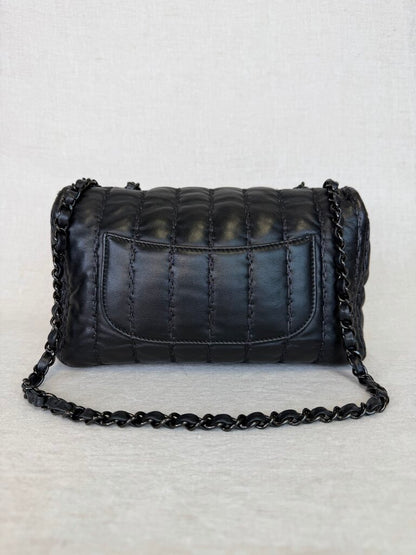 2011 Lambskin Med Stitch Flap W Ruthenium Hardware