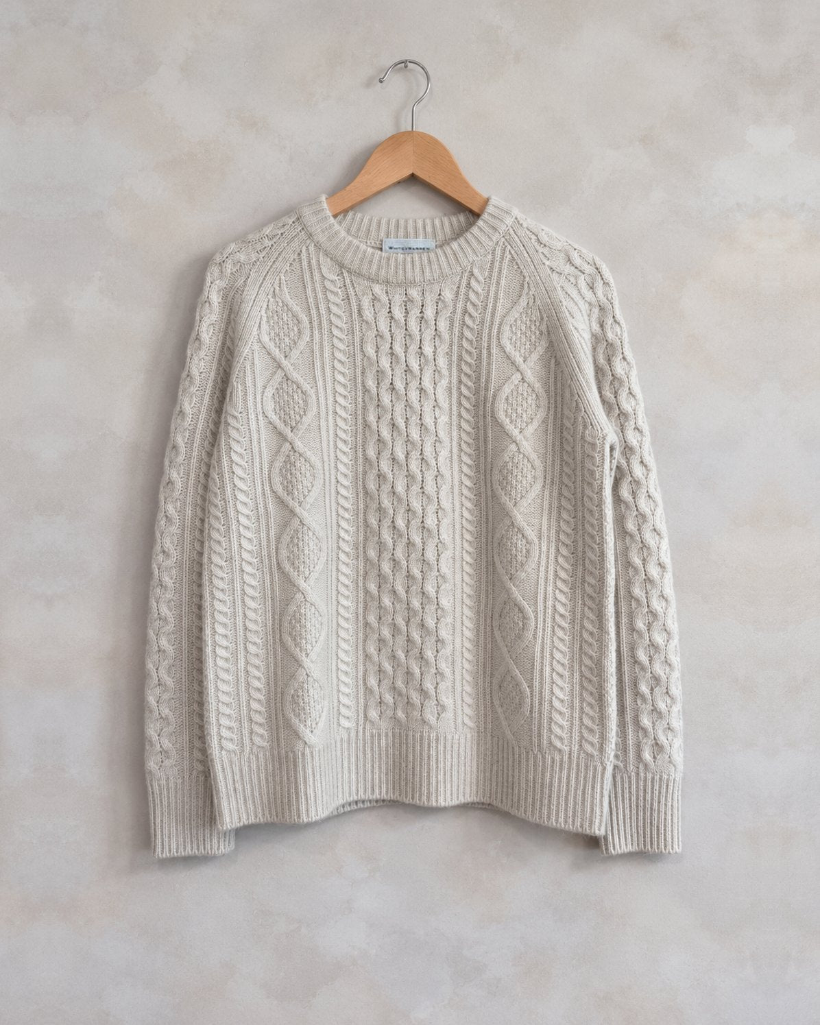 100% Cashmere Cable Crewneck