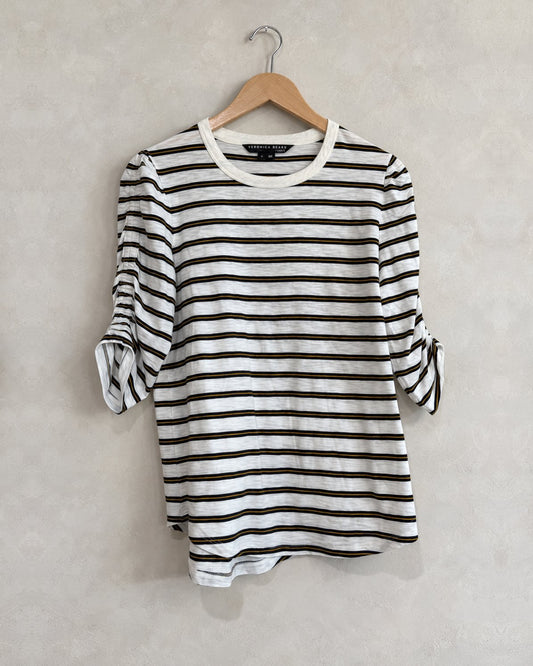 VERONICA BEARD, Striped Cotton T Shirt, M