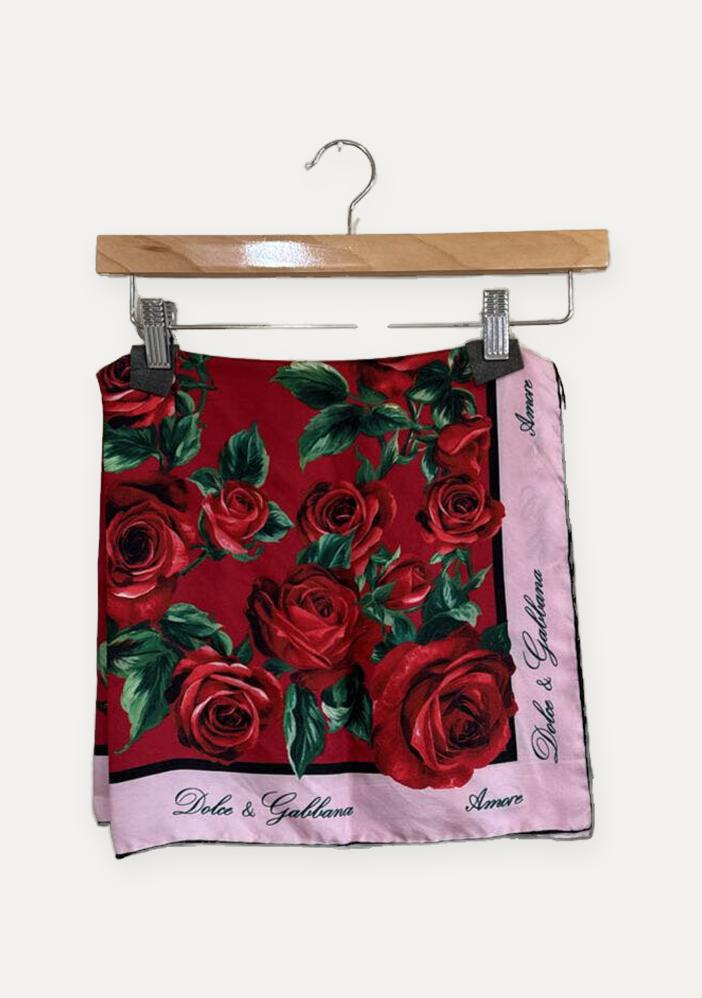 DOLCE & GABBANA, Silk Scarf w/ Roses
