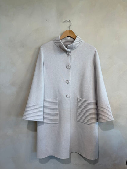 D. EXTERIOR, Wool Coat W Ribbed Collar/Pockets, S