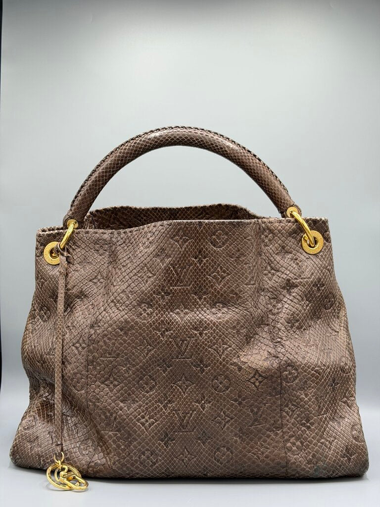 LOUIS VUITTON msrp $11000 Artsy MM Limited Edition Python - Brown