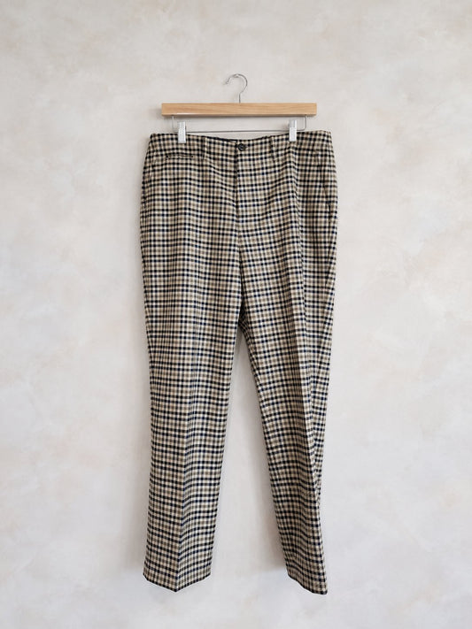 CLOSED, Plaid Trousers, 30 on a wooden hanger