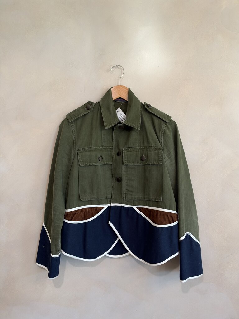 HARVEY FAIRCLOTH, Canvas Pieced Cropped Jacket, S